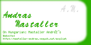 andras mastaller business card